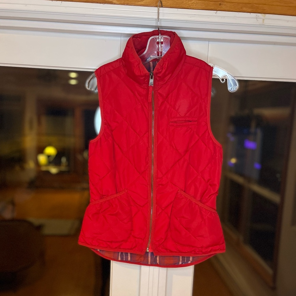 Red zip up vest